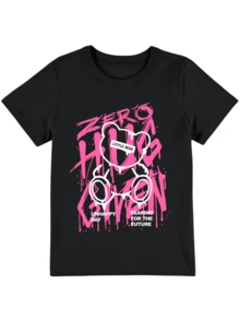 Zero Hug Given Women's Baby Look T-Shirt - Tumblr Style / EXCLUSIVE LAUNCH - 黑色 - 查看 3