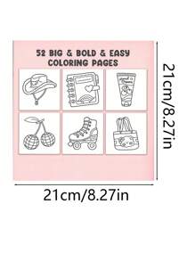 Dễ thương & sành điệu: Sách tô màu cho người lớn và trẻ em, đậm và dễ, thiết kế đơn giản và lớn để thư giãn với những thứ đáng yêu (tô màu đậm và dễ). Sách vẽ, thích hợp làm quà tặng, quà tặng Giáng sinh trở lại trường - Nhiều màu - Xem 2