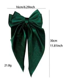 Clip de păr cu fundă din catifea pentru Crăciun, 3 buc. Agrafă de păr elegantă pentru fete, la modă, cu fundă solidă, din satin, agrafă pentru coadă de cal, accesorii de păr