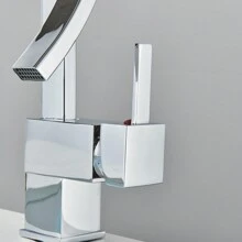 Modern Bathroom Sink Faucet Waterfall Single Handle Single Hole Lavatory Mixer Tap - Chrome - View 8