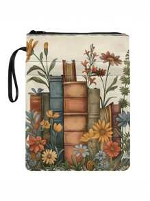 A Canvas Book Cover With Floral And Vintage Book Designs, Washable , Perfect For Paperbacks, Gardening And Artistic Style Themed Book Covers For Book Lovers And Readers,Back To School,School Supplies - Multicolor - View 3
