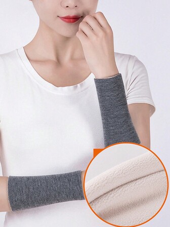 1 st fleece sporthandledsskydd, unisex varmt senskydd för handledsled, tjock kort handledsärm i ullblandning för höst/vinter