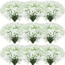 180pcs/160pcs/10pcs/20pcs/36pcs/60pcs/80pcs/120pcs Artificial Baby's Breath Flower Bouquet - Plastic Baby's Breath Flower Bouquet With Stems - Fake Baby's Breath Flower Arrangement And Bouquet DIY - Artificial Gypsophila For Wedding, Engagement, Christmas, Halloween