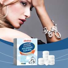 Jewelry Cleaning Effervescent Tablets, Multi-Purpose Jewelry Tarnish Remover Cleaning Maintenance Tablets For Rings, Jewelry, Watches - White - View 1