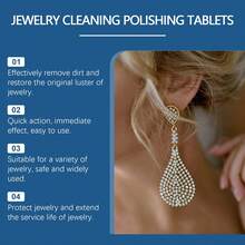 Jewelry Cleaning Effervescent Tablets, Multi-Purpose Jewelry Tarnish Remover Cleaning Maintenance Tablets For Rings, Jewelry, Watches - White - View 4