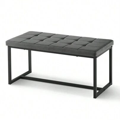 CLIPOP Panca imbottita per sala da pranzo panca grigia 100 cm con rivestimento in velluto e gambe in metallo panca da cucina panca imbottita in stile moderno per sala da pranzo corridoio camera da letto guardaroba cucina