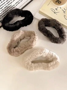 4 件/包加大码云朵毛绒爪夹，大发夹，适合发髻和马尾辫，秋冬季 - 4件套 - 查看 1