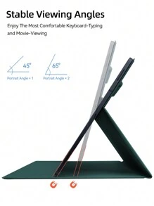 Funda delgada compatible con Samsung Galaxy Tab S10 Ultra 2024/ S9 Ultra 2023 de 14.6 pulgadas, cubierta tipo portafolio de múltiples ángulos con bolsillo, función de sleep/wake automático de la DANYCASE - Verde Oscuro - Ver 4