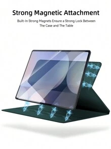 Funda delgada compatible con Samsung Galaxy Tab S10 Ultra 2024/ S9 Ultra 2023 de 14.6 pulgadas, cubierta tipo portafolio de múltiples ángulos con bolsillo, función de sleep/wake automático de la DANYCASE - Verde Oscuro - Ver 2