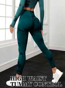 Quần tập yoga mông đào gợi cảm mới của Châu Âu & Mỹ, quần bó thể thao bó nâng mông liền mạch, quần tập thể dục giảm béo cạp cao cho phụ nữ - màu xanh lá - Xem 3