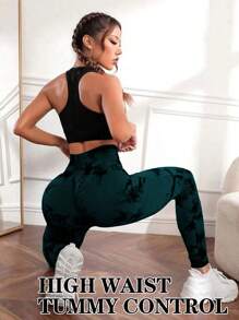 Quần tập yoga mông đào gợi cảm mới của Châu Âu & Mỹ, quần bó thể thao bó nâng mông liền mạch, quần tập thể dục giảm béo cạp cao cho phụ nữ - màu xanh lá - Xem 4