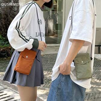 INS Brand Unisex Functional Crossbody Bag, Street Style Casual Shoulder Bag For Men And Women, Fashionable For Students