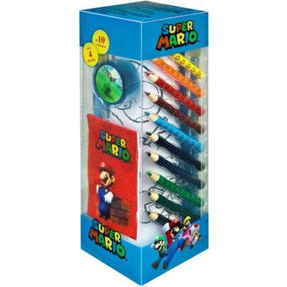 Nintendo Super Mario Bros Stationery Set 35 Pcs Creative Stationery Set – Ideal For Students And Professionals, A Perfect Everyday Essential , Back To School Gifts