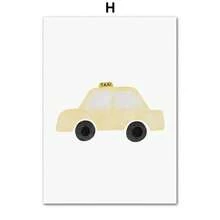 1 件卡通熊叉车挖掘机汽车泥卡车幼儿园墙壁艺术儿童版画海报儿童房婴儿装饰帆布画无框 - 彩色 - 查看 29