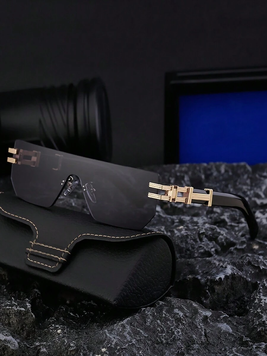 Kính thời trang giản dị cổ điển không gọng phong cách mới dành cho nam, Gương một mảnh thời trang đường phố, Thích hợp để đeo hàng ngày, Bán buôn xuyên biên giới - Nhiều màu - Xem 1