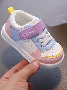 New Waterproof Non-Slip Soft Sole Hook And Loop Athletic Shoes For 1-4 Years Old Toddlers, Easy To Wear, Prince & Princess Style, Spring/Autumn - Pink - View 8