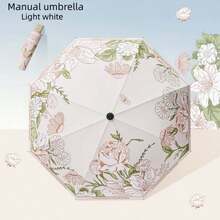 8 骨花卉图案手动折叠雨伞，时尚设计 - 彩色 - 查看 13