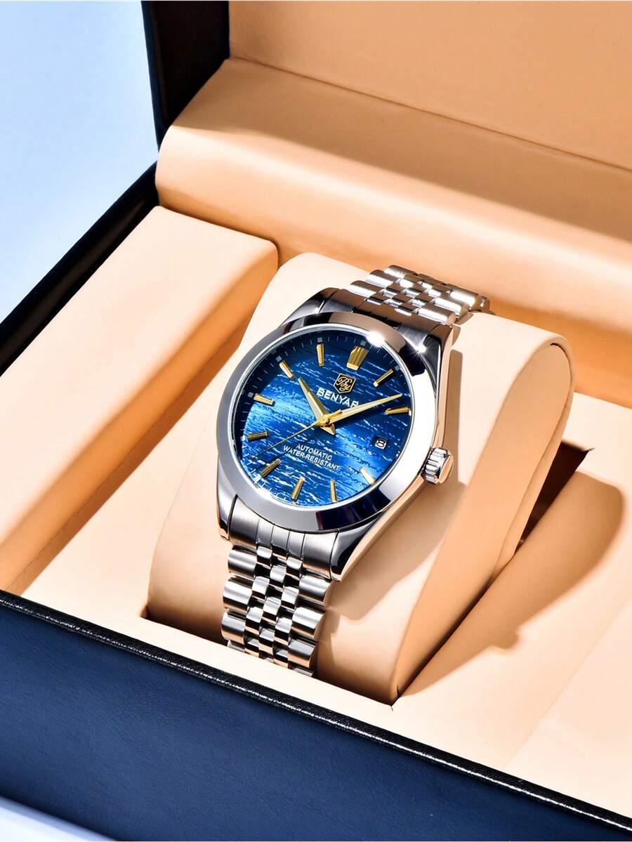 BENYAR BENYAR 2024 New Mechanical Watch Men 40MM Stainless Steel Simple