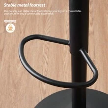 CLIPOP Bar Stools Set Of 2 Faux Leather Padded Breakfast Dining Stools Chair With Height Adjustable Swivel Gas Lift And Steel Footrest, High Back Pub Stools For Kitchen Counter Island - Grey - View 6