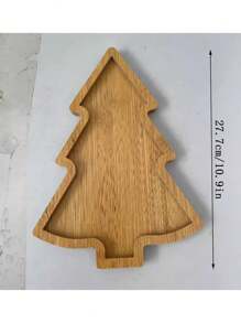 1 件木制圣诞盘熟食餐厅甜点板圣诞树托盘食物开胃菜甜点小吃寿司 - 彩色 - 查看 7