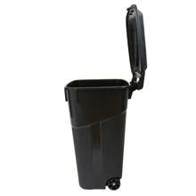 Hyper Tough 32 Gallon Wheeled Heavy Duty Plastic Garbage Can, Attached Lid, Black, Outdoor Trash Bin, Waste Container, Mobile, Home, Commercial, New Year Home Refresh - Black - View 4