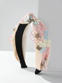 1 Peça Headband de Renda de Poliéster, Estilo Boêmio, Faixa de Cabelo, Tiara de Cabelo