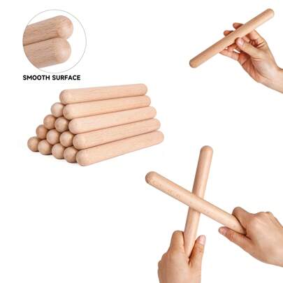 1/2/4/8 Pairs Classical Wood Claves Musical Percussion Instrument,8 Inch Rhythm Natural Hardwood Sticks,Musical Instruments,Instrument,Instruments,Otamatone,Silicone Finger,Clapping Sticks