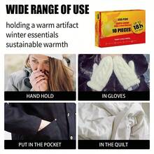 10 piezas/Paquete Calentador de manos autocalentable y apto para uso en exteriores durante el invierno, para calentar el Body en casa