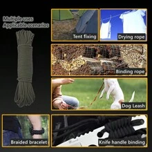 10m 7-Strand Utility Rope - Durable Emergency Outdoor Camping Paracord, Suitable For Outdoor Emergencies, Camping And DIY Bracelets