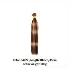 挑染人发 P4/27 人发束 蜂蜜金色人发束 彩色 1 束 直发渐变色人发束 双机器人发接发 1 束/包 14-32 英寸 - SP4/27 - 查看 7