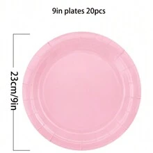 Light Pink Paper Plates And Napkins, Pink Disposable Plates Set With Pink Utensils, Pink Party Decorations For Birthday Shower Gender Reveal Women Birthday Party Supplies, - Multicolor - View 12