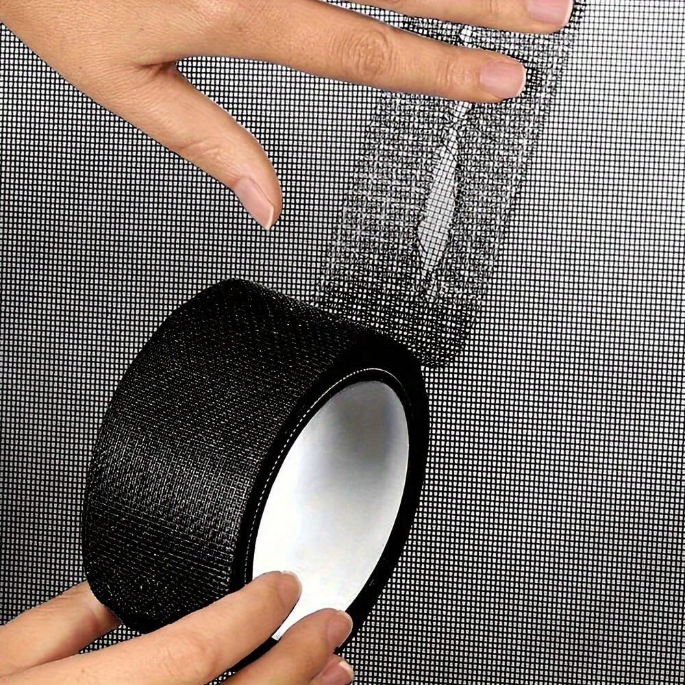 5 Rolls Of Black Screen Window Repair Tape, Plastic Material, Non
