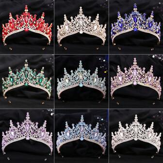 一片式水钻皇冠华丽头饰新娘发饰婚礼派对场景