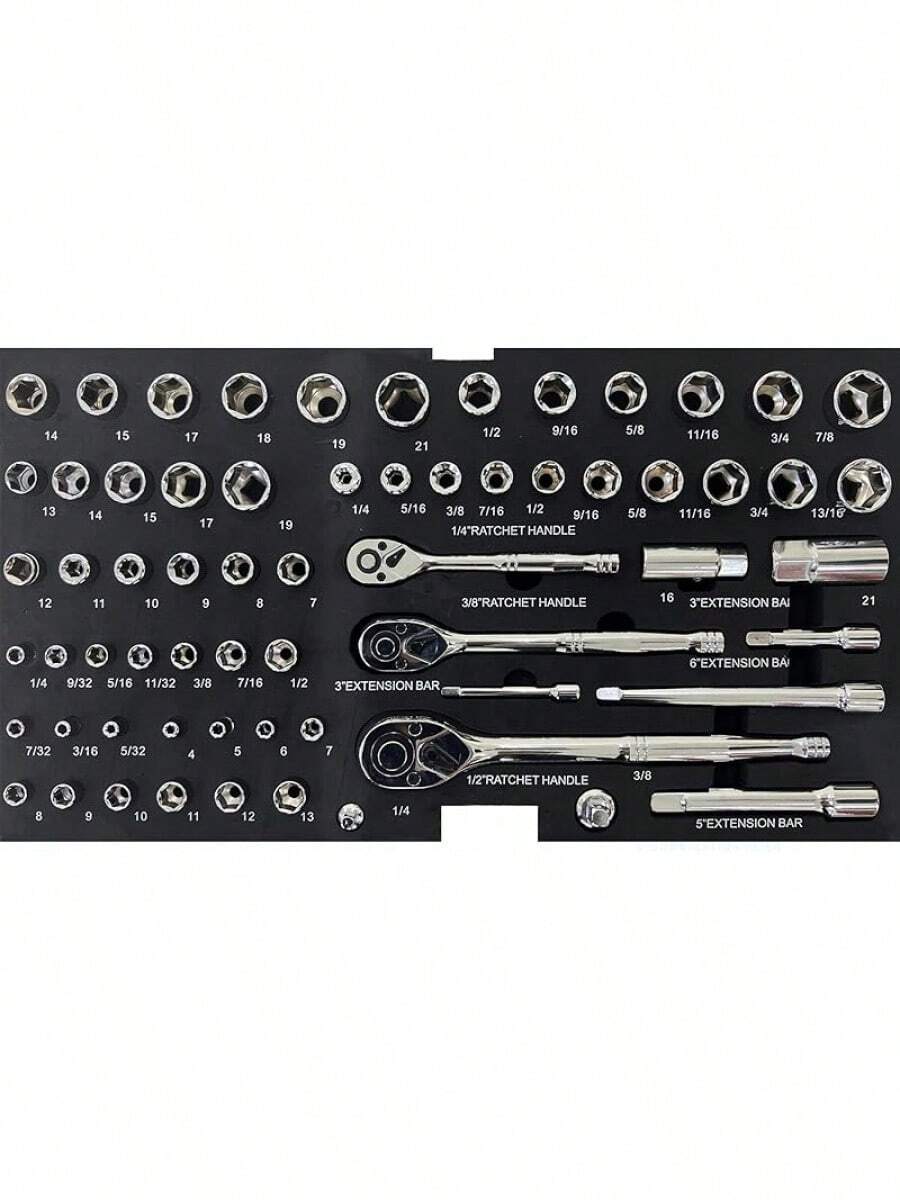 Tool Box Including 439 Pieces Of Mechanics Tool Kit, 4Drawer High