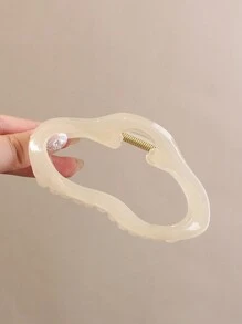 4pcs/1pc Women Delicate Shiny Plastic Cloud Design Hair Clips, 12cm/4.72in, Pink, Beige & Transparent Champagne Color, Elegant, Simple, Minimalist, Solid & Ombre, Suitable For Daily, Casual, Party, Commute, Vacation, Tie Hair, Ponytail, Bun, Face Washing, Makeup, Outfit Matching Hair Claws Claw Clips Hair Jaw Clip Hair Clamps Hair Clutch Hair Catcher Clip Fall Winter Hair Accessories For Women Summer Beach - Multicolor - View 5