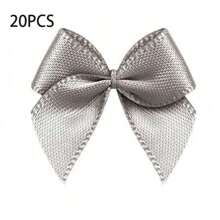 20 peças Mini Laço de Fita de Cetim para Férias Floral DIY Artesanato Costura Patch Enfeite para Chapéus, Caixa de Presente de Casamento, Decoração de Natal