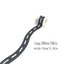 Cartoon Road Track Paper Tape, Road Track Stickers, Railway Highway Tape, Creative Traffic Tape, Traffic Car Game Stickers, Car Tape Track, Easy To Tear And Clean, Creative Toy Room Decor