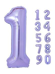 40 英寸数字气球氦气铝箔聚酯薄膜气球生日派对宴会装饰，生日数字气球，生日派对拍照道具数字气球，派对背景装饰气球 - 紫色 - 查看 1