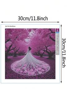 Bộ tranh đính đá 5D không khung 30x30cm/11,8x11,8 inch - Thiết kế váy dài nhiều màu sắc cho quý cô, kim cương tròn đầy, bộ tranh canvas nghệ thuật và thủ công, có thể dùng làm đồ trang trí tường tinh tế và quà tặng chu đáo - Nhiều màu - Xem 2