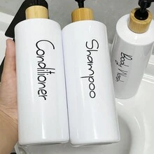 1/3 件浴室液体肥皂/洗发水/护发素/沐浴露可再填充分配瓶，500 毫升 - 彩色 - 查看 3