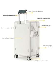 1pc Thick High Capacity Multi-Functional Explosion-Proof Zipper Swivel Wheel Suitcase With Wet Dry Separation Layer, Sports Version Suitable For School, Vacation, Business Trip, Long Journey, Good Gift Luggage Travel Suitcase Suitcases Suit Case Travel Luggage Bag For School School Accessories School Stuff