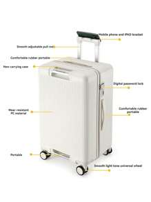 1pc Thick High Capacity Multi-Functional Explosion-Proof Zipper Swivel Wheel Suitcase With Wet Dry Separation Layer, Sports Version Suitable For School, Vacation, Business Trip, Long Journey, Good Gift Luggage Travel Suitcase Suitcases Suit Case Travel Luggage Bag For School School Accessories School Stuff