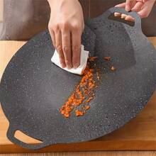 1 Pieza Sartén Antiadherente De Hierro Fundido (con Bolsa De Almacenamiento) Y Bandeja De Pizza, Sartén Antiadherente De Doble Mango Para Cocinar A La Parrilla Dosa, Pan De Maíz, Sartén Redonda A La Parrilla, Sartén Circular A La Parrilla, Con Mango, Sartén Multifuncional Para Carne, Panqueques Y Accesorios De Cocina