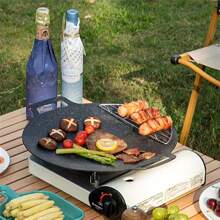 1 Pieza Sartén Antiadherente De Hierro Fundido (con Bolsa De Almacenamiento) Y Bandeja De Pizza, Sartén Antiadherente De Doble Mango Para Cocinar A La Parrilla Dosa, Pan De Maíz, Sartén Redonda A La Parrilla, Sartén Circular A La Parrilla, Con Mango, Sartén Multifuncional Para Carne, Panqueques Y Accesorios De Cocina