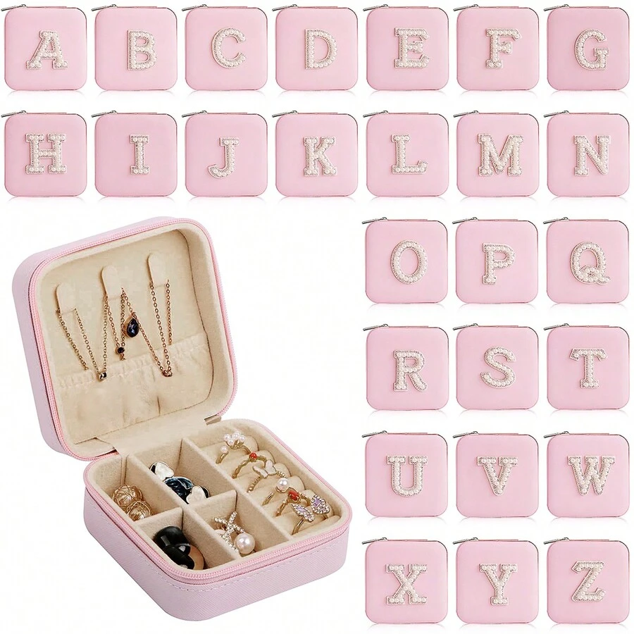 Hộp đựng trang sức mini hình chữ ngọc trai, Túi đựng khuyên tai, nhẫn màu hồng dễ thương, Túi đựng trang sức bằng da PU di động Túi đựng đồ trang điểm Túi đựng đồ trang điểm Túi đựng đồ trang điểm Túi đựng đồ trang điểm