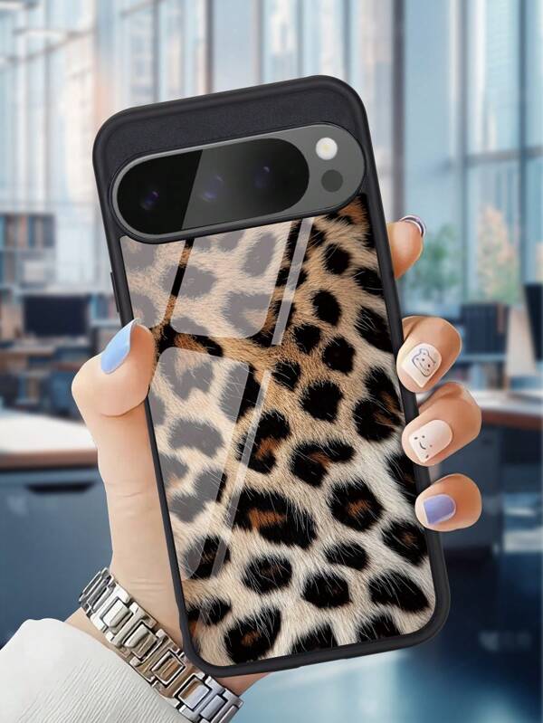 Cheetah Print 1pc High Definition Leopard Print Phone Case With Black Frame, Compatible With IPhone 16/7 Plus/8 Plus/8/SE 2/11/11 Pro/11 Pro Max/XS/XR/12 Pro/12 Pro Max/13/13 Pro/13 Pro Max/14 Pro/14 Pro Max/15/15 Plus/15 Pro/15 Pro Max, S21/S22/S23/S24/S25,