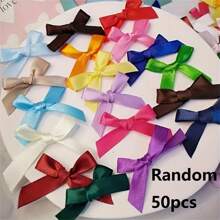 50/500 件随机颜色丝带领结，适用于婚礼、节日和 DIY 工艺品 - 非常适合礼品包装、篮子装饰、生日包装、办公室和花环装饰