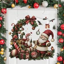 1 件圣诞老人树墙贴花礼品球墙贴花新年剥离和 DIY 贴纸装饰圣诞节冬季节日派对装饰用品、贴纸、墙贴花、乙烯基贴花用于家庭装饰、春季装饰物品刷新您的家、拉玛装饰贴纸 - 彩色 - 查看 6