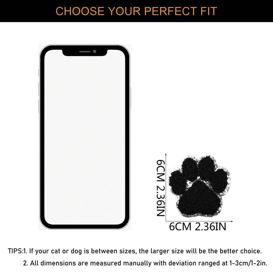 1pc Pet Paw Print Towel Embroidery Patch, Cartoon Cat Paw Embroidered