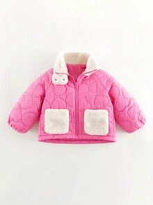 MARC&JANIE Áo khoác bông chống thấm nước, gió, dễ thương cho bé gái thời trang mùa đông - Màu Hồng Tươi - Xem 6